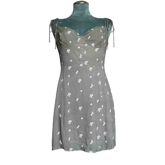 NWT Womens Wilfred Sweetheart Bustier Mini Fable Dress Bitter Sage Floral Sze 10 - Picture 4 of 11